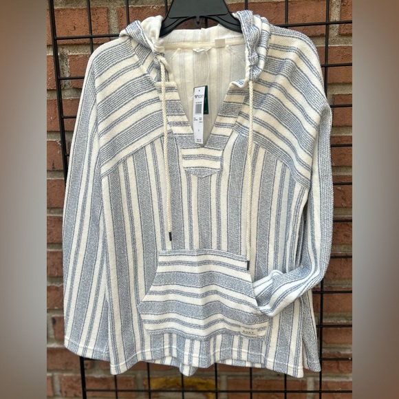 Roxy Striped Blue and White Hoodie NWT - Picture 1 of 2
